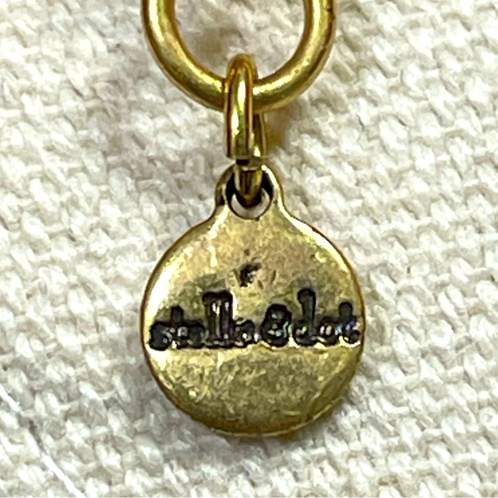 STELLA & DOT Brushed Brass Convertible cut stone Statement Necklace - Picture 6 of 6
